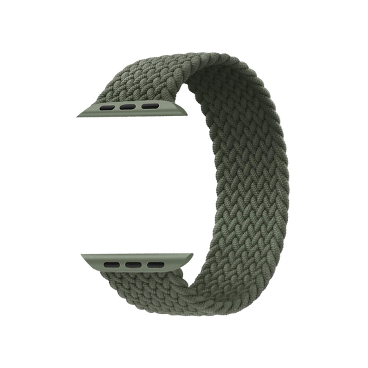 Woven Nylon Braided Solo Loop for Apple Watch [42/44MM] - Dark Olive Green