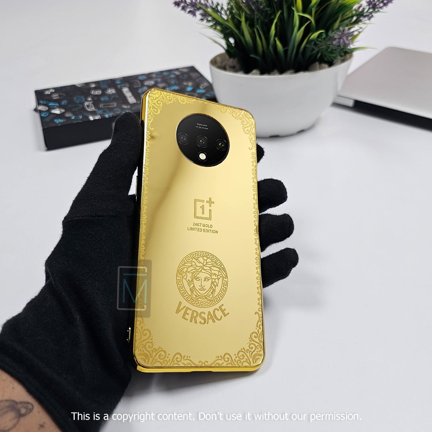 OnePlus 7T Crafted Gold Luxurious Camera Protective Case
