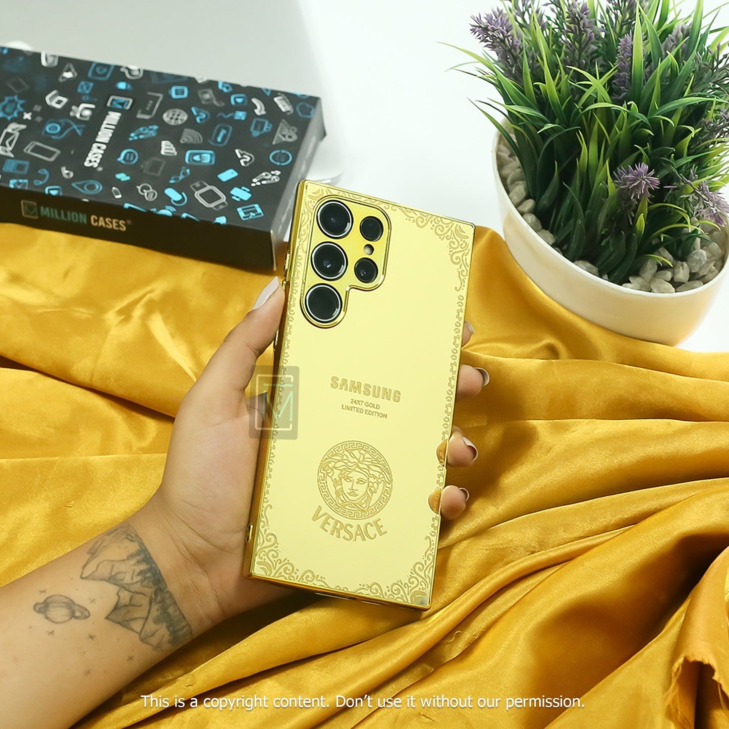 Galaxy S24 Series Luxurious Crafted Gold Camera Protective Case