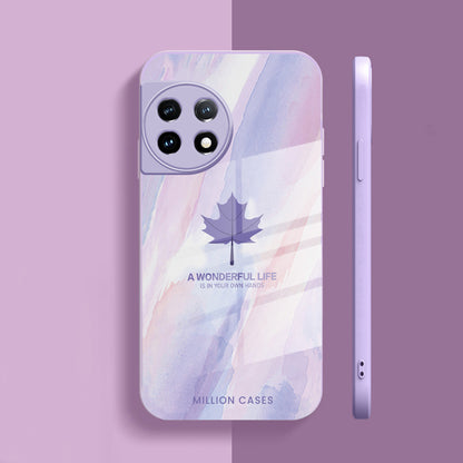 OnePlus Series Watercolor Mapple Leaf Glass Case