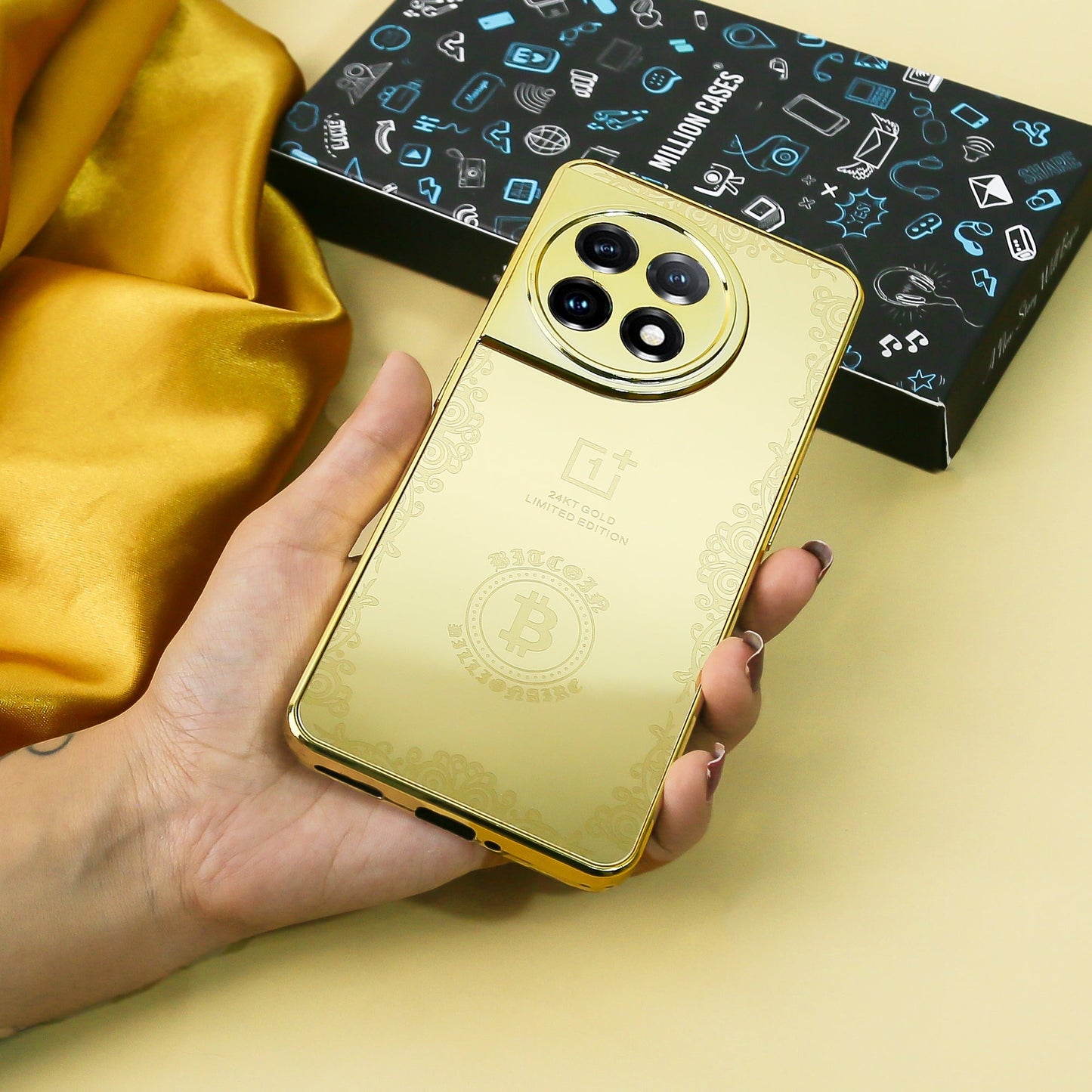 Crafted Gold Bitcoin Luxurious Camera Protective Case - OnePlus