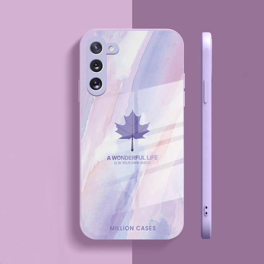 Galaxy Note 10 Watercolor Mapple Leaf Glass Case