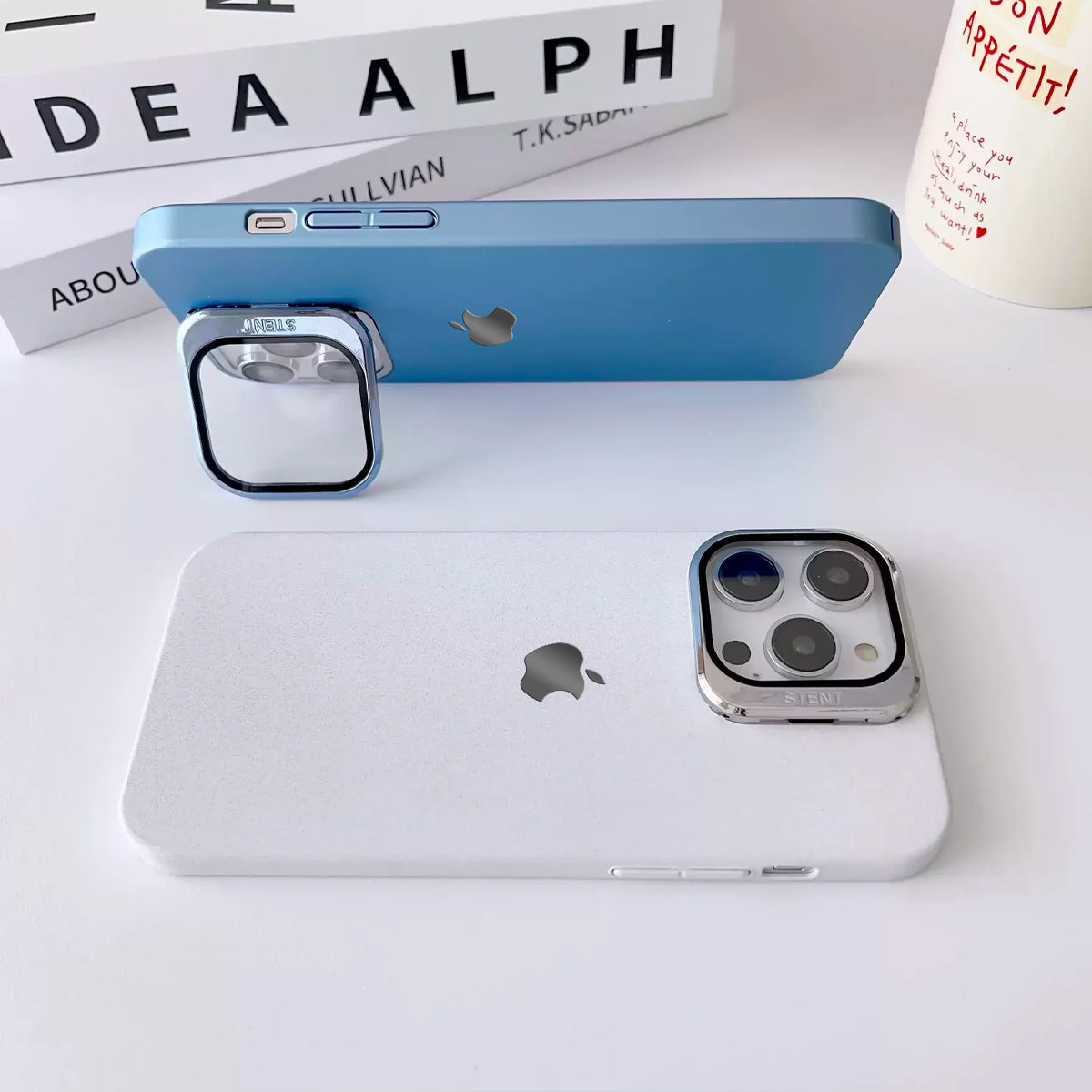 iPhone 14 Pro Clear Camera Protector Hidden Stand Logo Case