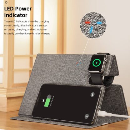 ROCK ® 3 in 1 Foldable Wireless 10W Charger with Leather Charger Pad