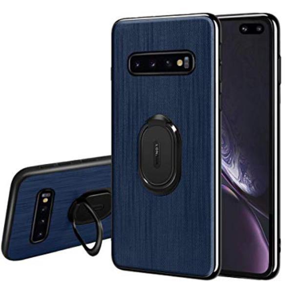 Galaxy S10 Plus Cloth Texture Ring Holder TPU Case