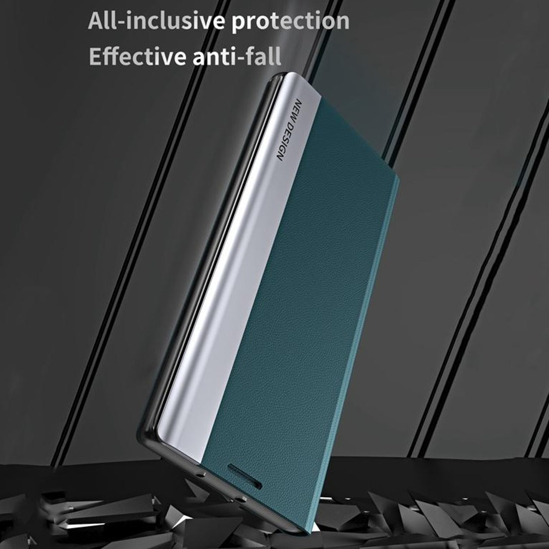 Galaxy S22 Ultra PU Leather Side Window Flip Case