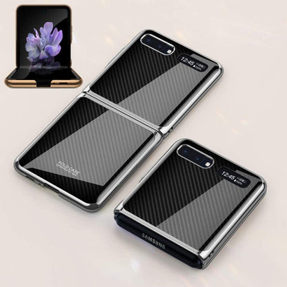 Galaxy Z Flip Carbon Fiber Texture Glass Case