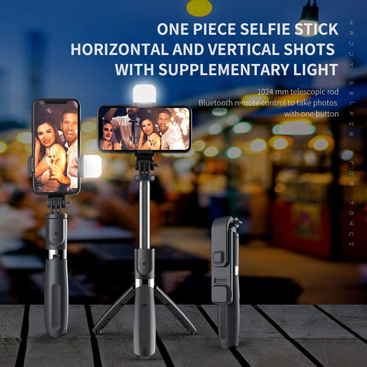 Selfie Stick Tripod With Flashlight