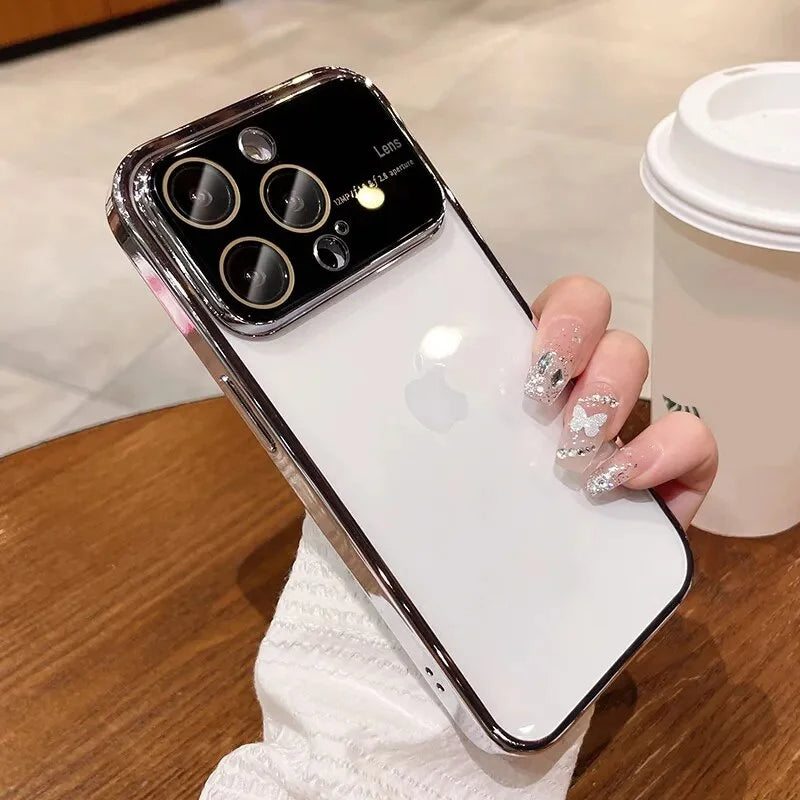 Luxury Plating Transparent Window Lens Case - iPhone