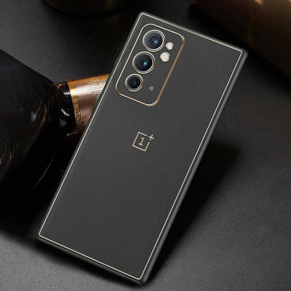 OnePlus 9RT Leather Textured Gold Plated Case