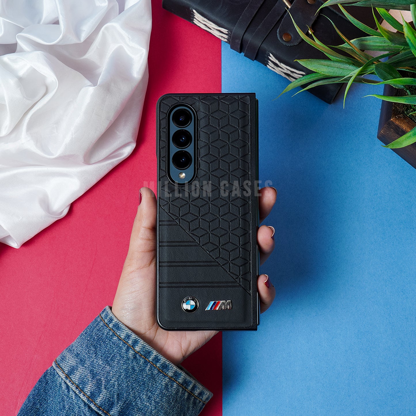 Galaxy Z Fold4 BMW Cube Pattern Design Case