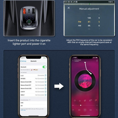 Baseus ® T-Type Wireless MP3 and USB Charger