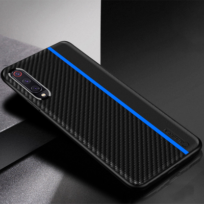 Galaxy A50 Frosted Carbon Fiber PU Leather Protective Case