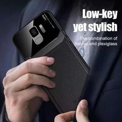 Galaxy S9 Sleek Slim Leather Glass Case