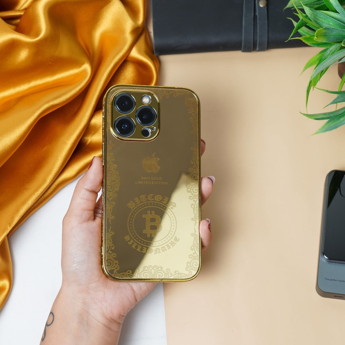 iPhone 14 Pro Crafted Gold Luxurious Camera Protective Case