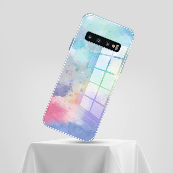 Galaxy S10 Plus Watercolor Splatter Glass Back Case