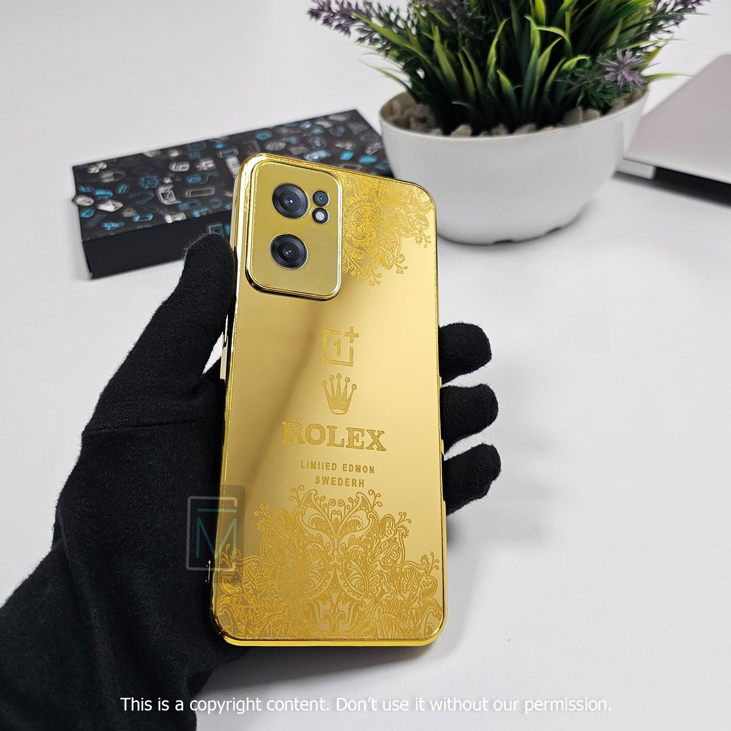 OnePlus Nord Series Crafted Gold Luxurious Camera Protective Case