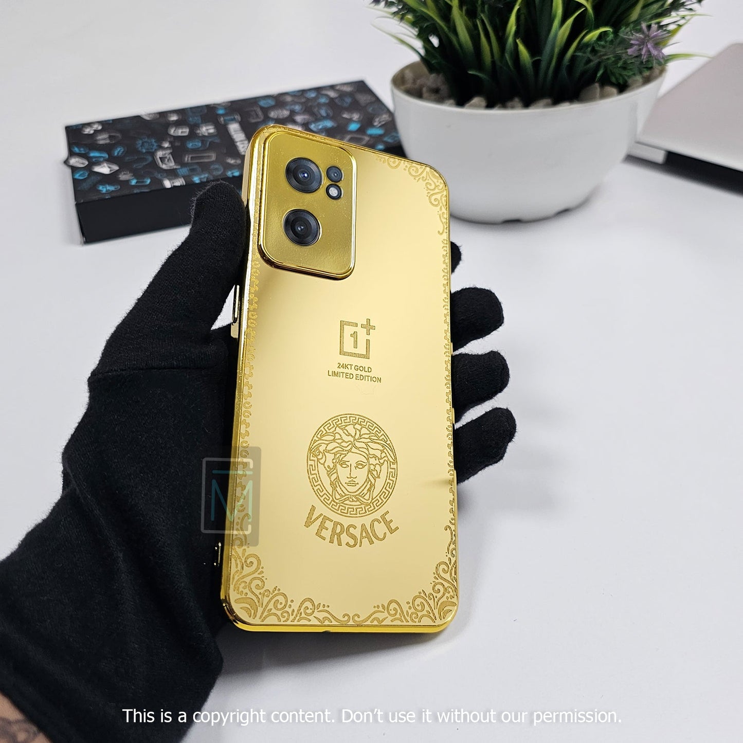 OnePlus Nord Series Crafted Gold Luxurious Camera Protective Case