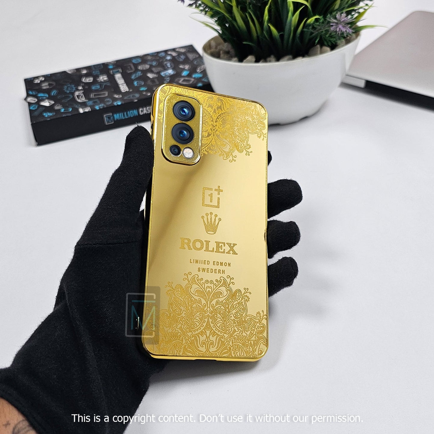 OnePlus Nord Series Crafted Gold Luxurious Camera Protective Case