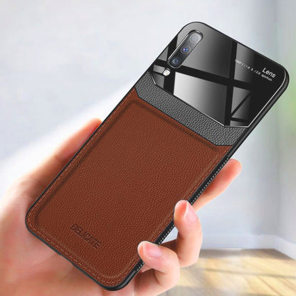 Galaxy A70 Sleek Slim Leather Glass Case