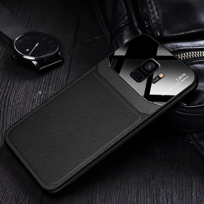 Galaxy S9 Sleek Slim Leather Glass Case