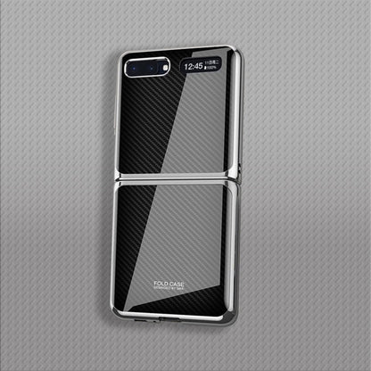 Galaxy Z Flip Carbon Fiber Texture Glass Case