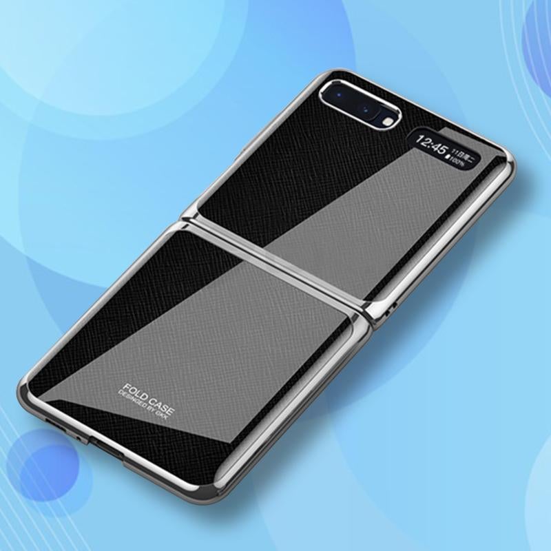 Galaxy Z Flip Leather Pattern Glass Case