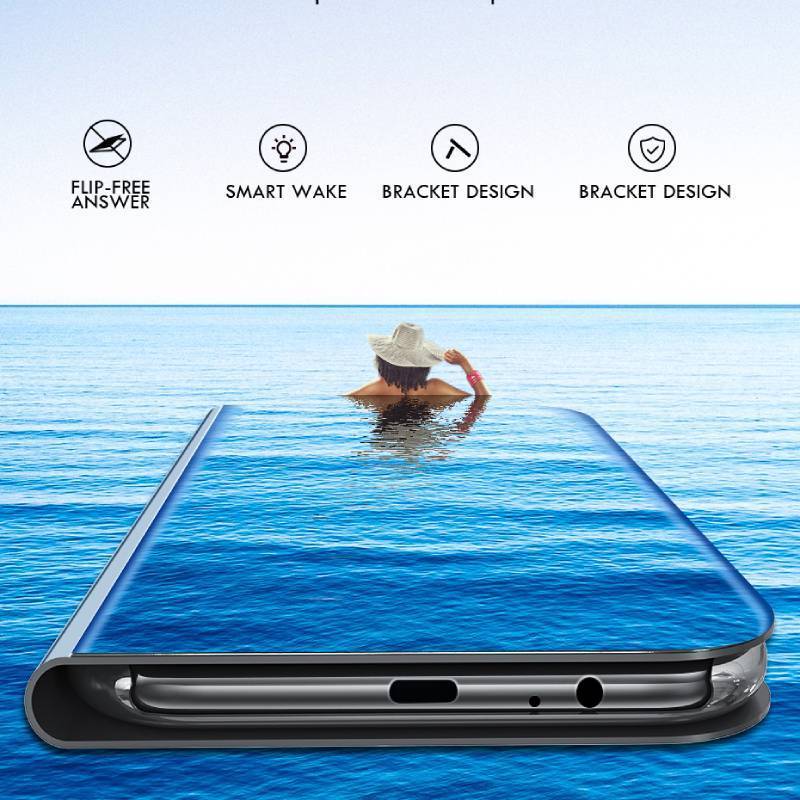 Galaxy S9 Mirror Clear View Flip Case [Non Sensor Working]