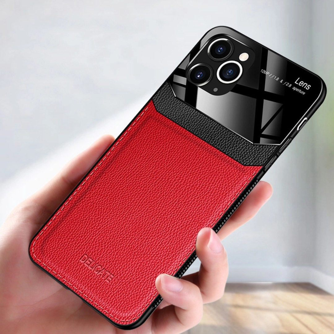 iPhone 11 Pro Max - Sleek Slim Leather Lens Case