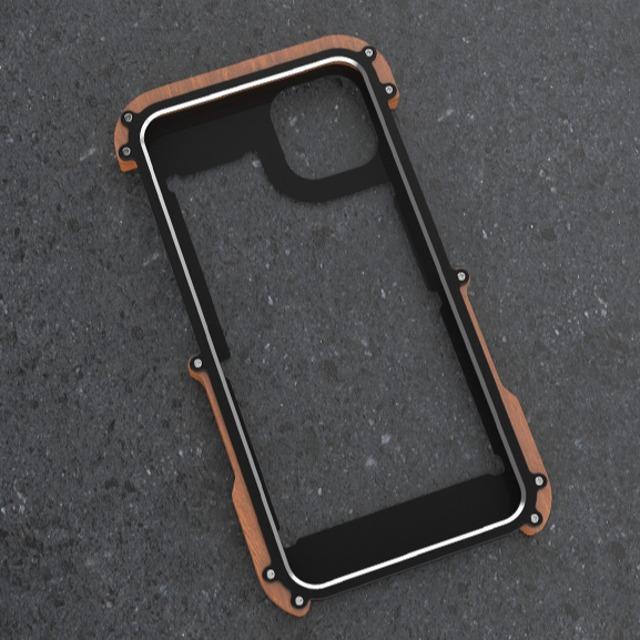iPhone Series R-Just Aluminium & Natural Wood Anti-shock Bumper Case
