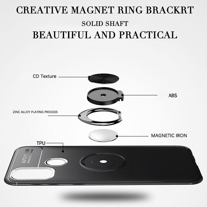 Galaxy M21 Metallic Finger Ring Holder Matte Case