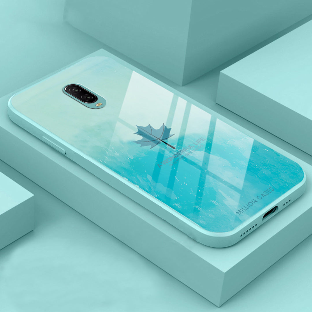 OnePlus 7 Watercolor Mapple Leaf Glass Case