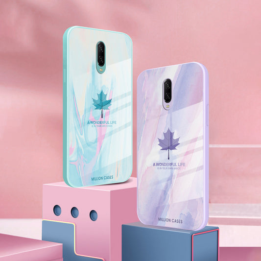 OnePlus 6T Watercolor Mapple Leaf Glass Case