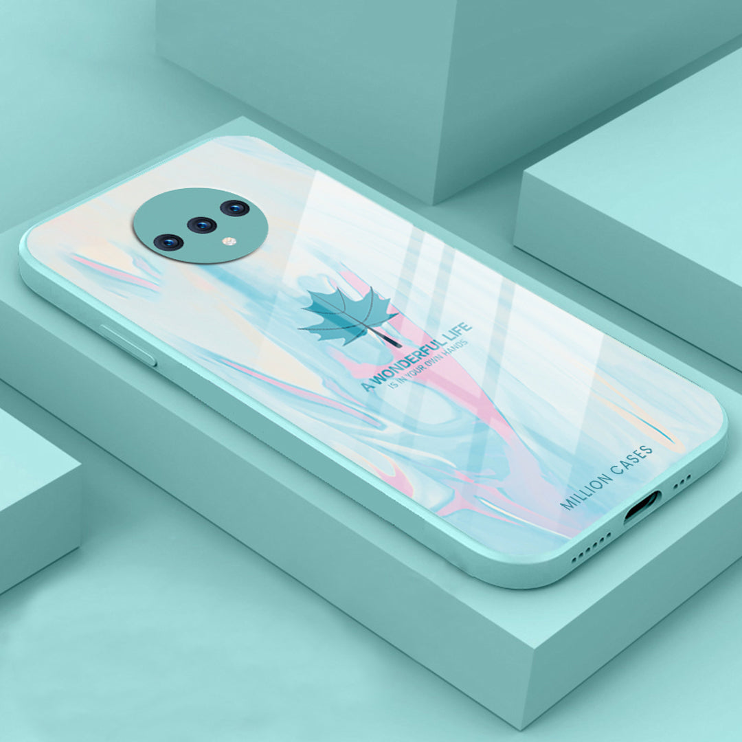 OnePlus 7T Watercolor Mapple Leaf Glass Case