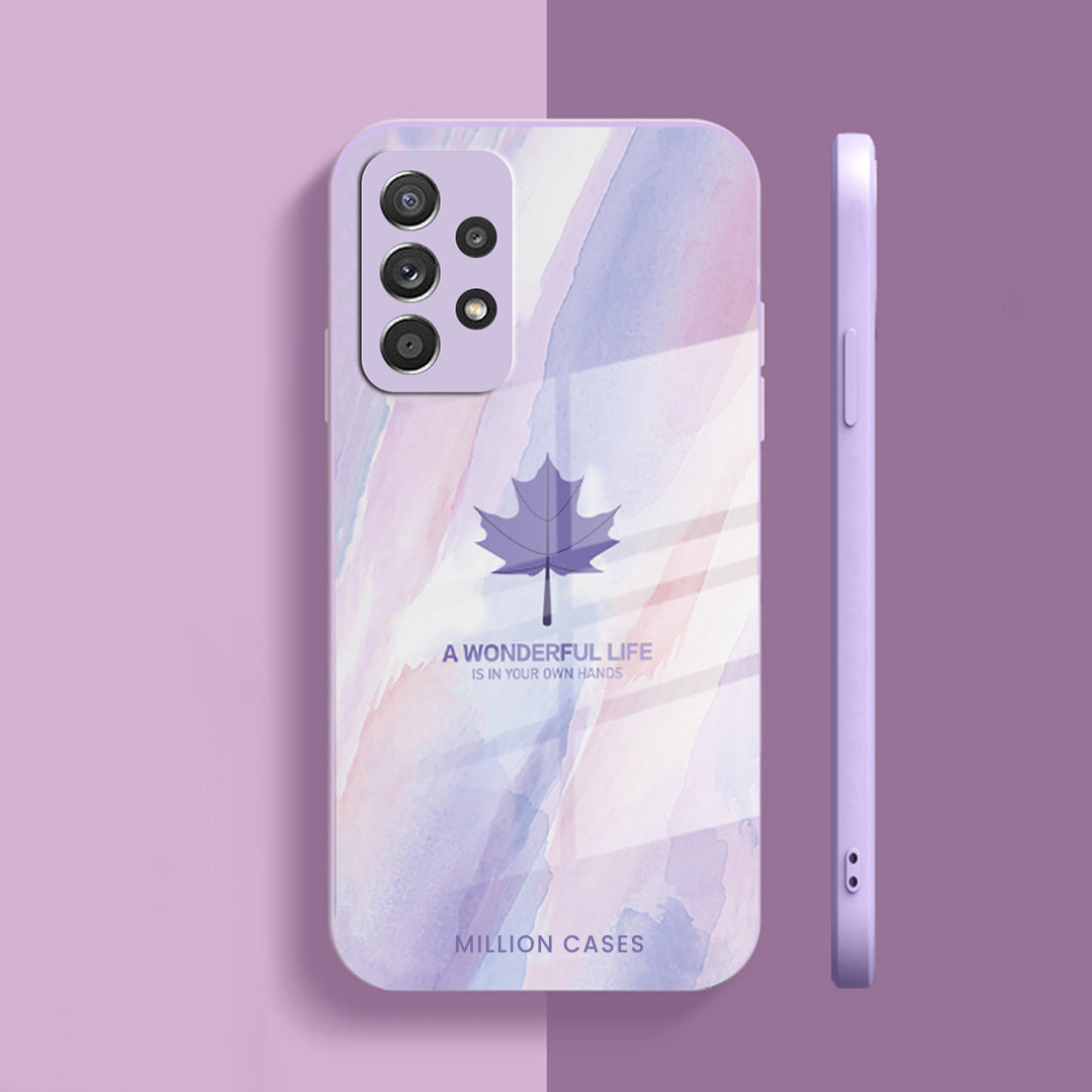 Galaxy A73 Watercolor Mapple Leaf Glass Case