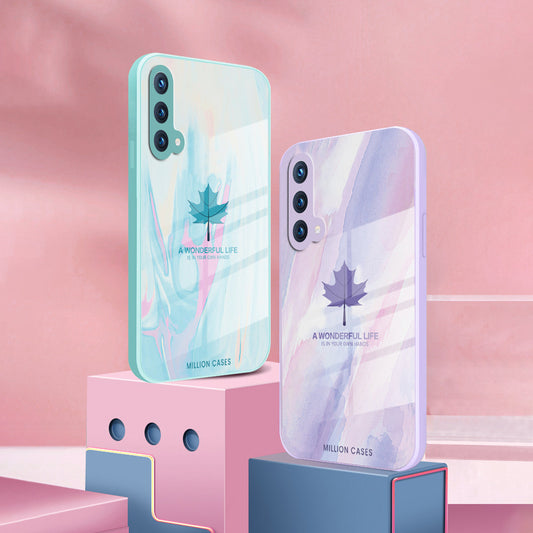 OnePlus Nord CE Watercolor Mapple Leaf Glass Case