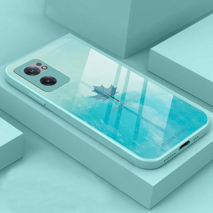 OnePlus Series Watercolor Mapple Leaf Glass Case