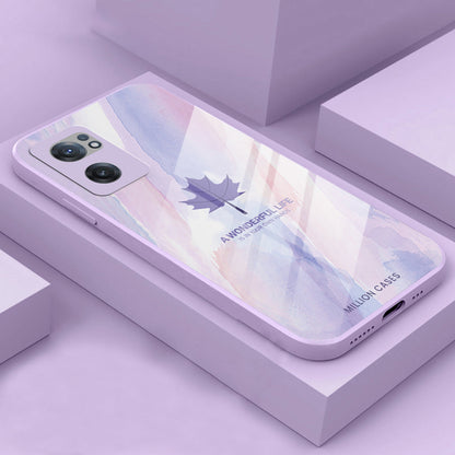 OnePlus Nord CE 2 Watercolor Mapple Leaf Glass Case