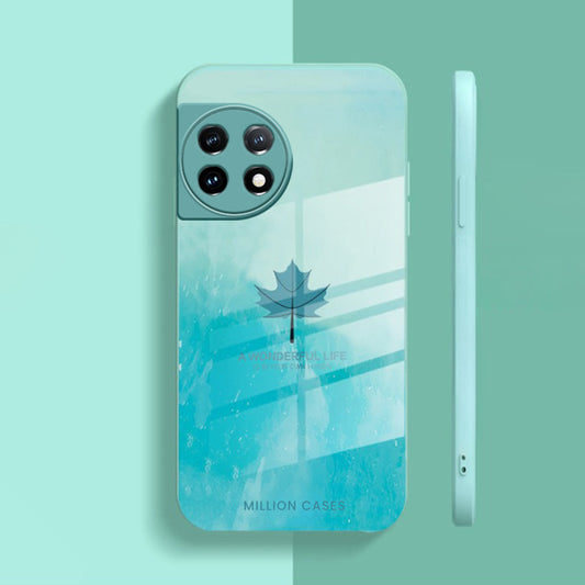 OnePlus 11 Watercolor Mapple Leaf Glass Case