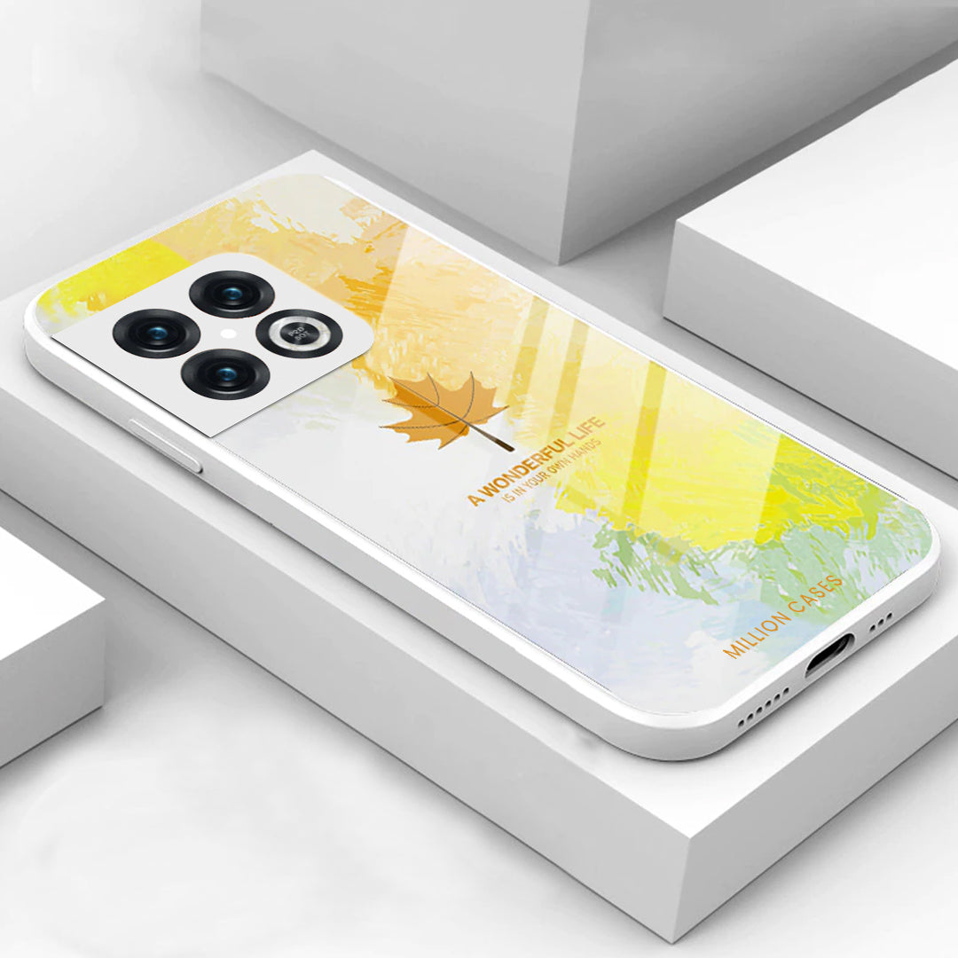 Watercolor Mapple Leaf Glass Case - OnePlus Nord