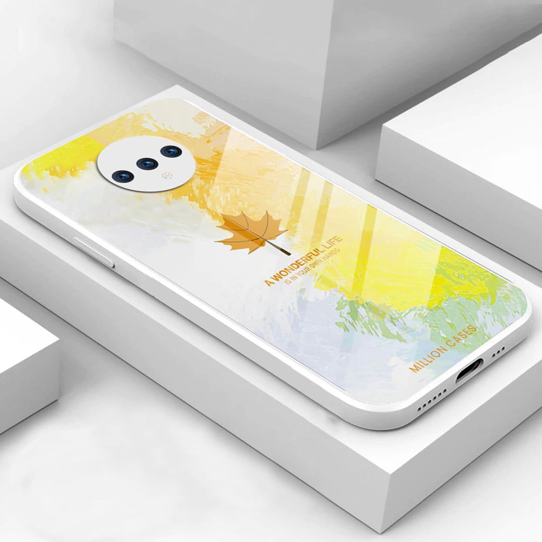 OnePlus 7T Watercolor Mapple Leaf Glass Case