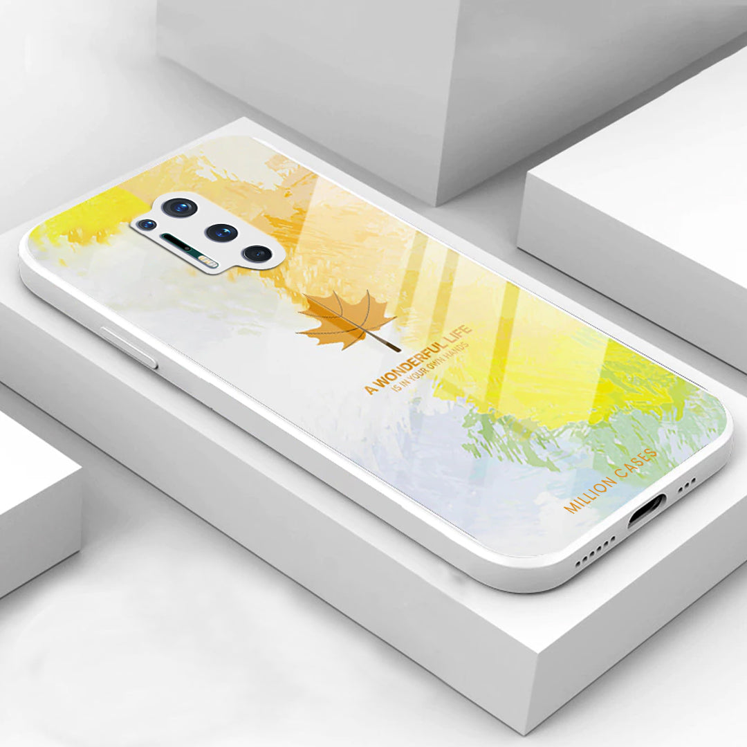 Watercolor Mapple Leaf Glass Case - OnePlus Nord