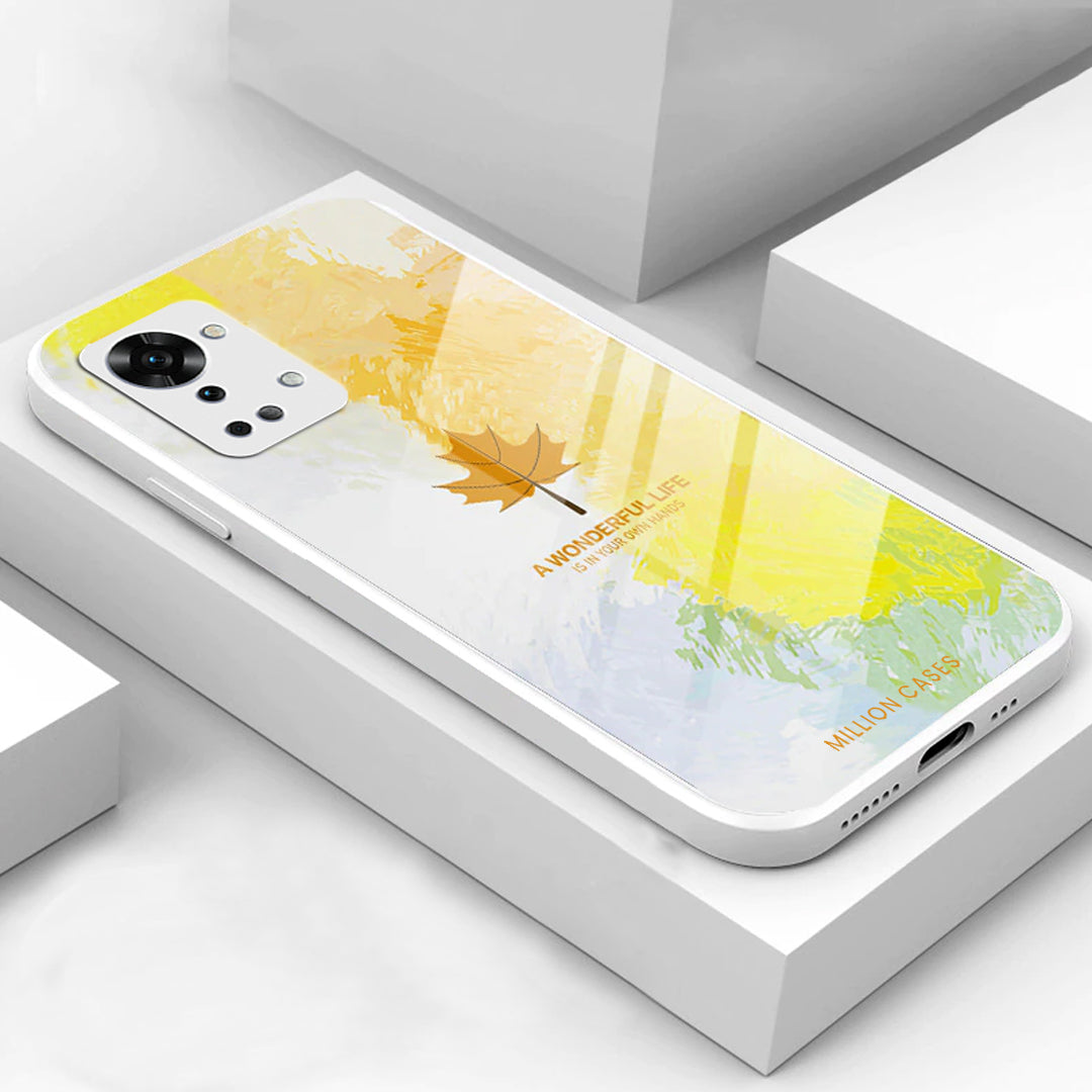 OnePlus Nord 2T Watercolor Mapple Leaf Glass Case