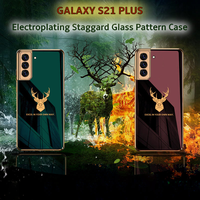 Galaxy S21 Plus Electroplating Staggard Glass Pattern Case