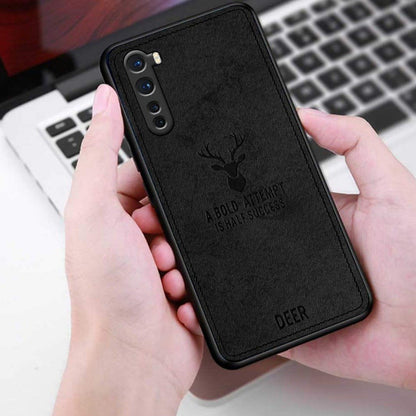 OnePlus Nord (3 in 1) Deer Pattern Fabric Case+ Tempered Glass + Camera Lens Protector