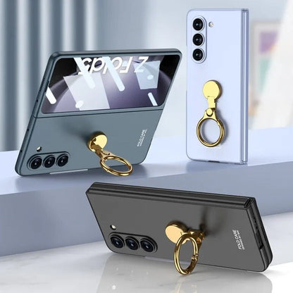 Galaxy Z Fold5 Ring Holder Electroplated Shockproof Case