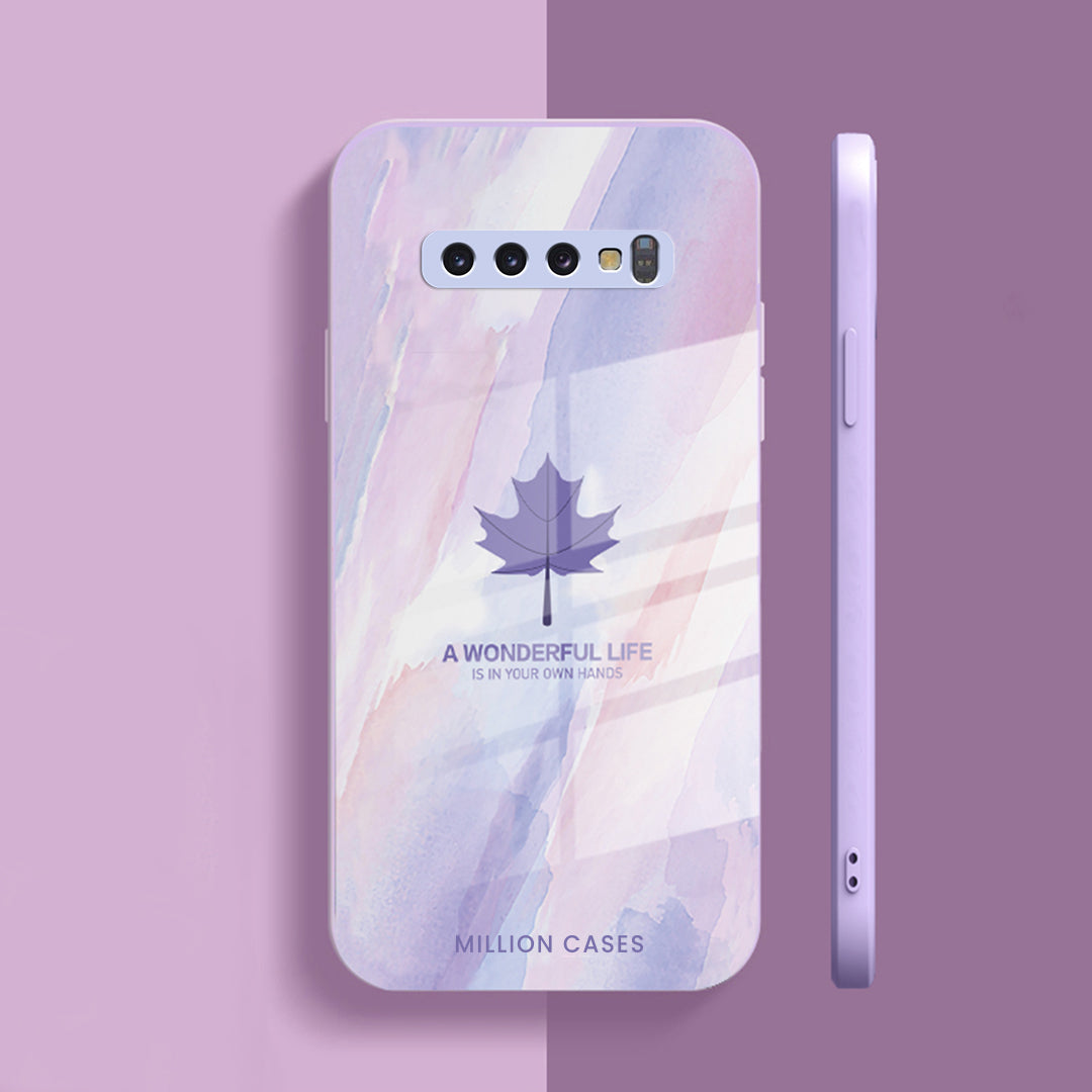 Galaxy S10 Plus Watercolor Mapple Leaf Glass Case