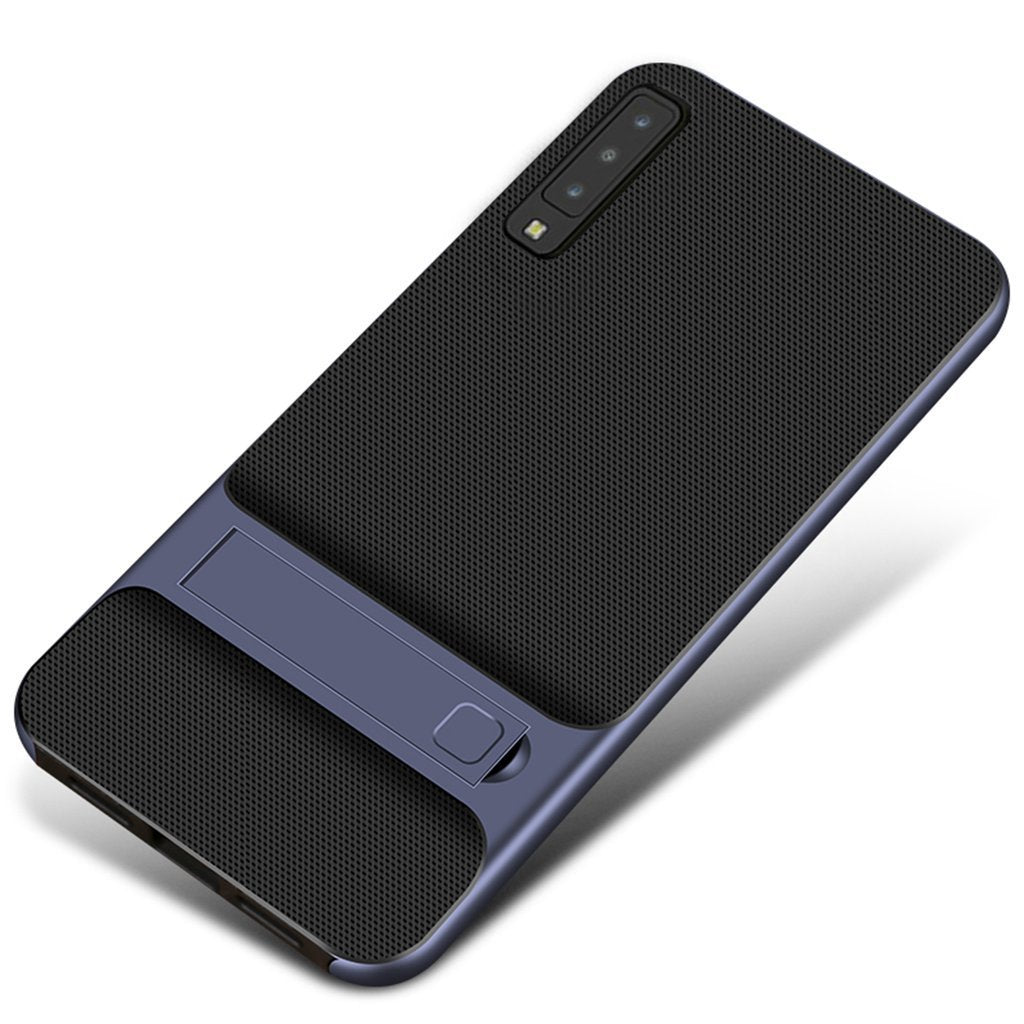 Galaxy A7 (2018) Silicone Bracket Dual Hybrid Kickstand Case