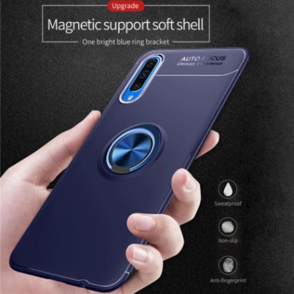 Galaxy A70 Metallic Finger Ring Holder Matte Case