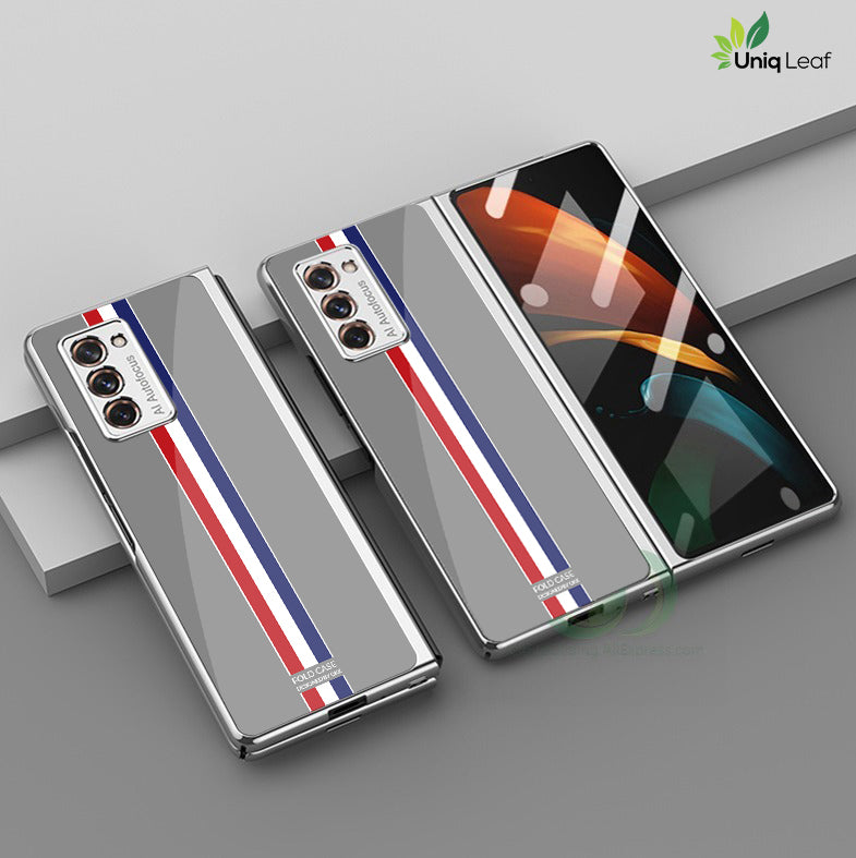 Galaxy Z Fold2 Luxury Colored Strap Glass Case